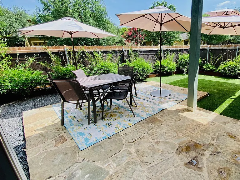 Backyard with bamboo, turf and premium landscaping