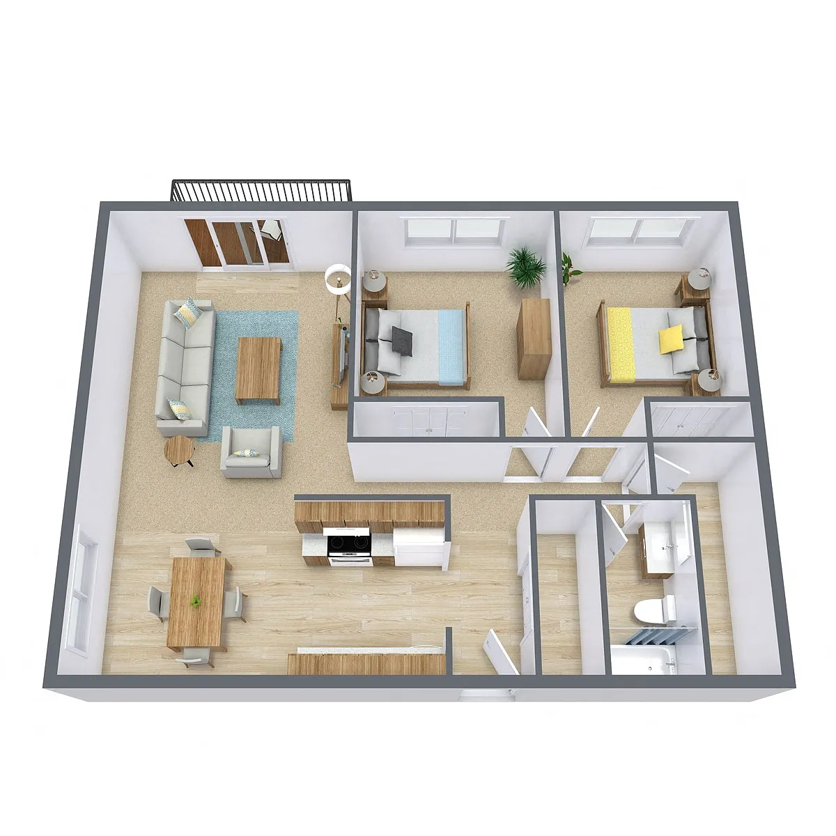 Floor plan Two Bedroom 21A