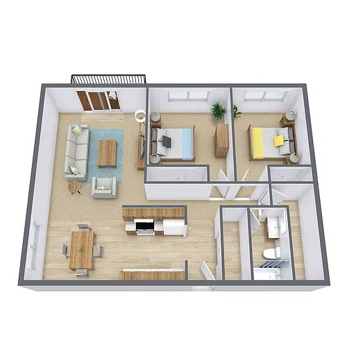 Floor plan Two Bedroom 21A