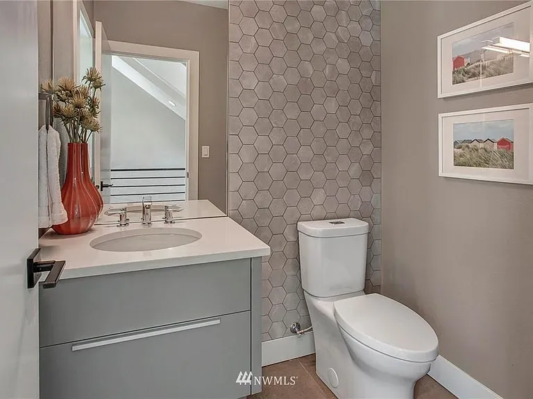 Elegant 1/2 bathroom at living and dining area on 3rd floor