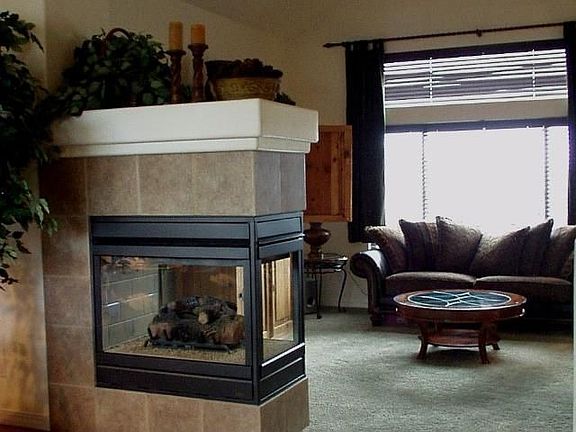 3-sided gas fireplace