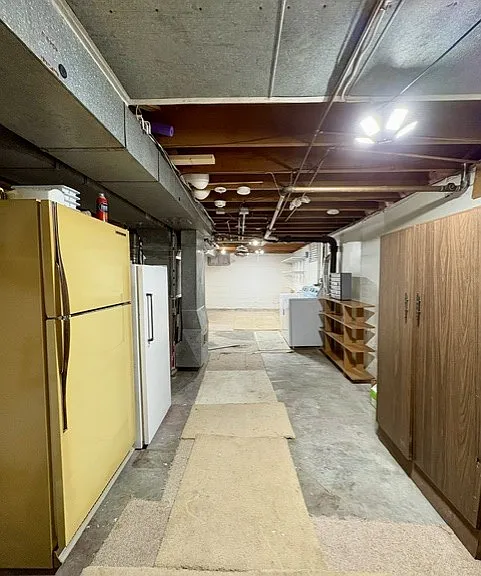 Additional Basement Storage with Refrigerator, Deep Freeze, Washer and Dryer