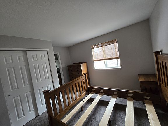 Room #1 
Approximately 11 feet by 11 feet with dedicated closet. The bed has a new mattress which isn't pictured.