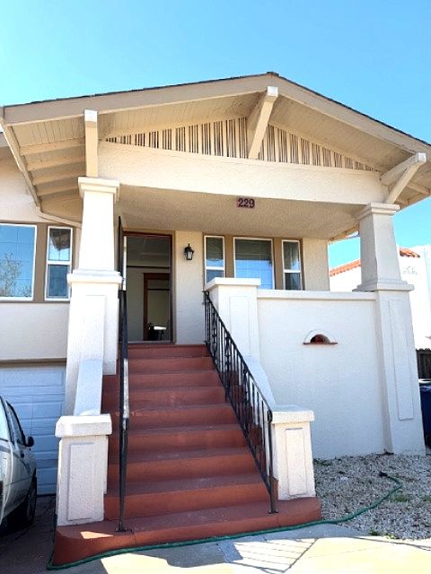 Front door of beautiful craftsman home