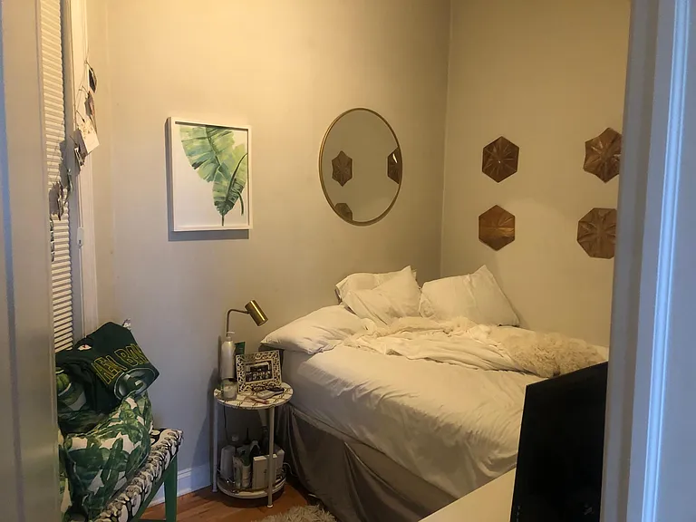 Two bedrooms, each with closet, will fit queen bed with room for dressers. Third bedroom will fit a queen bed but does not have a closet.