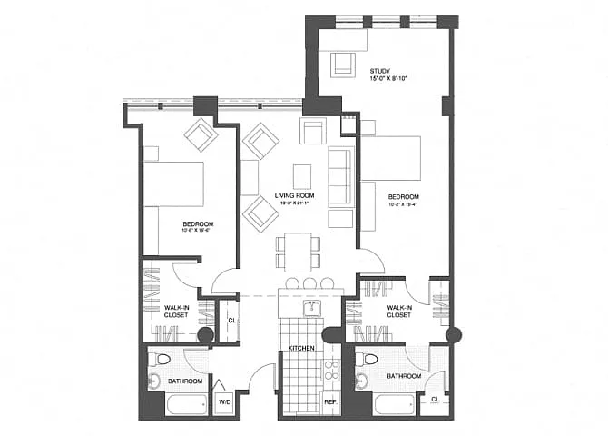 Floor plan 2 Bed/2 Bath