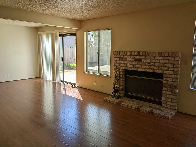 Living room and dining room area