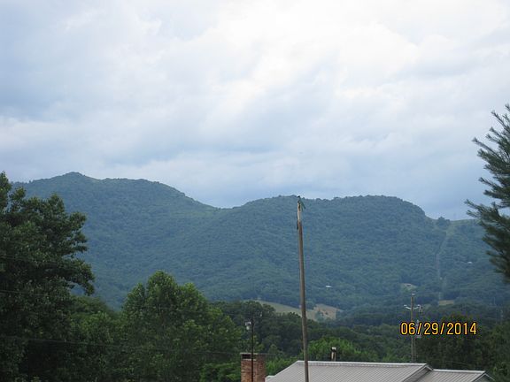 View from large covered front porch