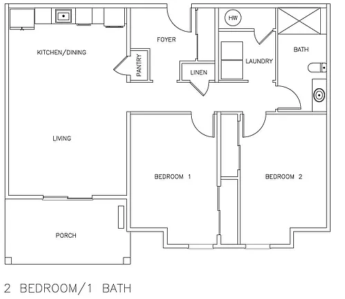 Floor plan 2BR and Balcony plus 1BA