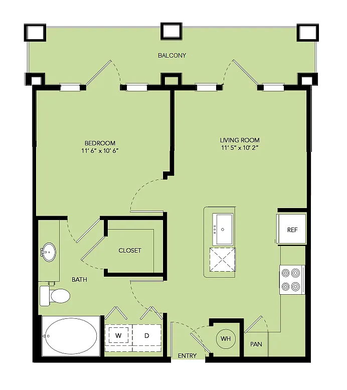 Floor plan A1-561sf-A1.7