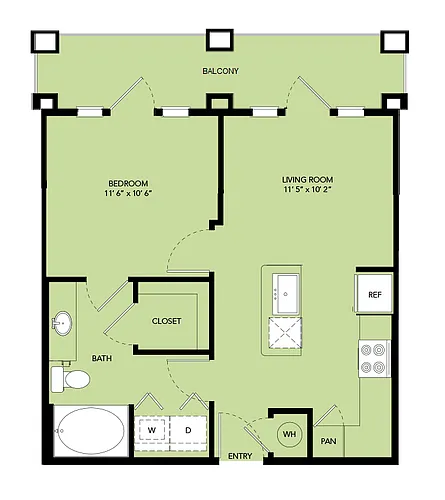 Floor plan A1-561sf-A1.7