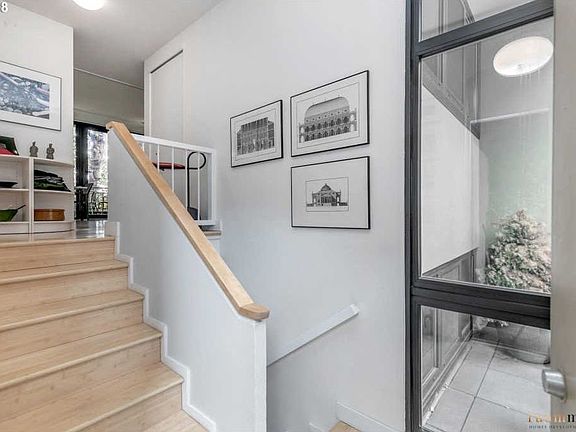 Stair up to living spaces
