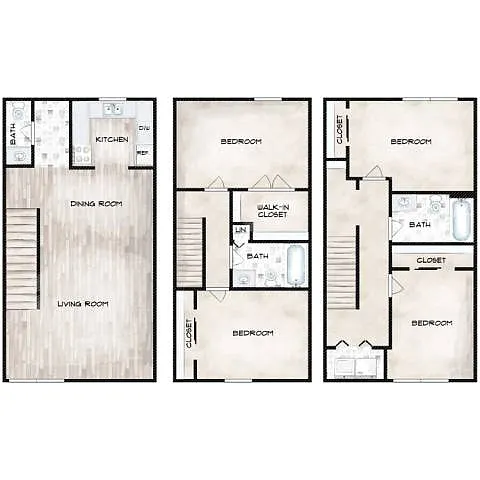 Floor plan 4 Bedroom 2.5 Bath