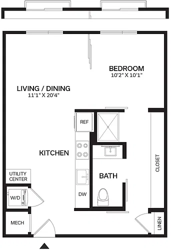Floor plan 1 Bed/1 Bath-A2