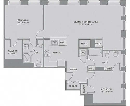 Floor plan 2 Bed/2 Bath-B12