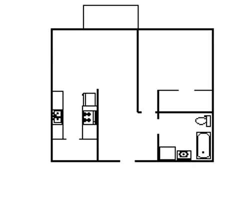 Floor plan 1 Bedroom / 1.0 Bath