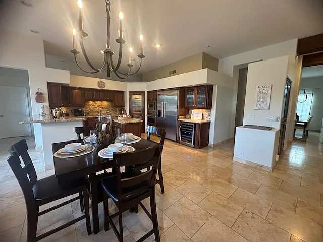 Open kitchen looking towards dining rm