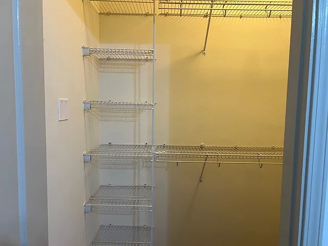 Walk-in closet with shelves