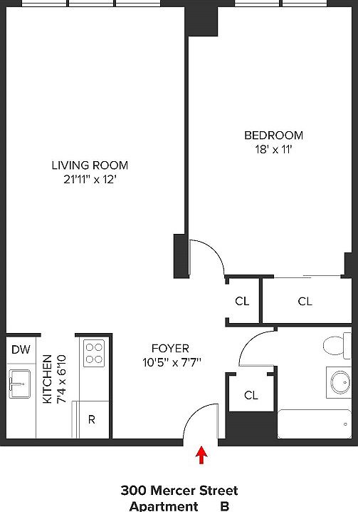 1st image of 300 Mercer St APT 12B