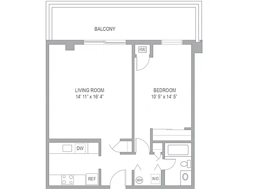 Floor plan 1BR/1BA FURNISHED (30-Day Stay Available)