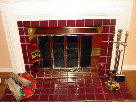 Wood-burning fireplace