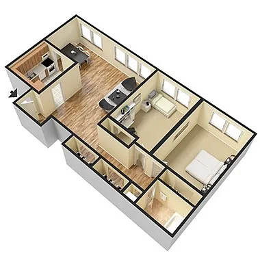 Floor plan 2 Bedroom - E Style