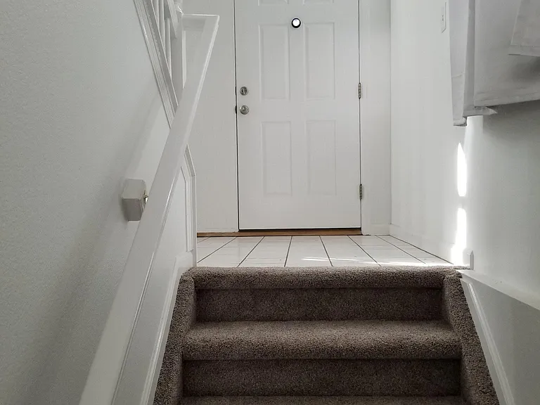 From garage door to entryway and front door