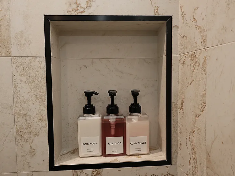 toiletries in both showers