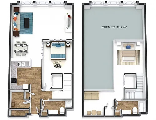Floor plan Two Bedroom Townhome