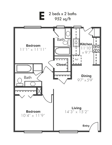 Floor plan 2x2A