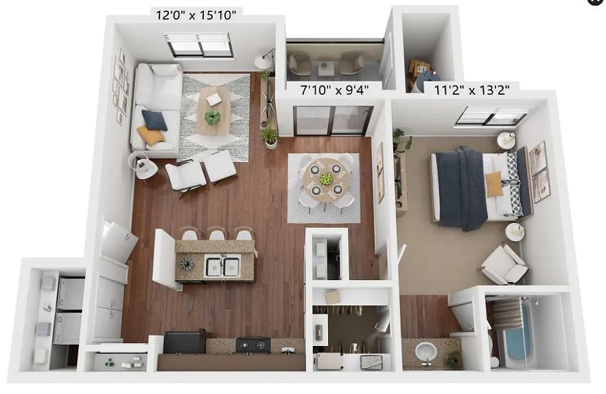 Floor plan 1X1-750