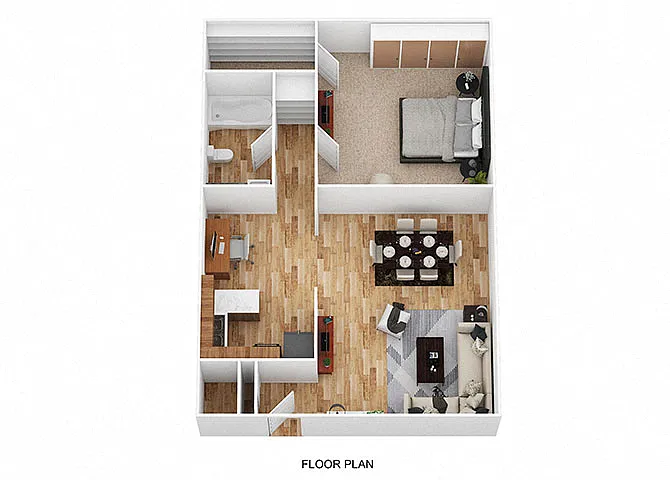 Floor plan 1 Bed / 1 Bath