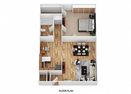 Floor plan 1 Bed / 1 Bath