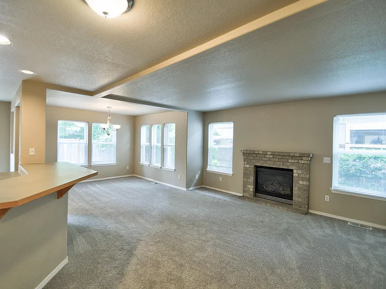 Open concept living dining area