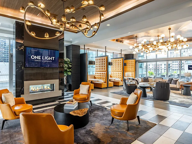 The refreshed club room at One Light Luxury Apartments