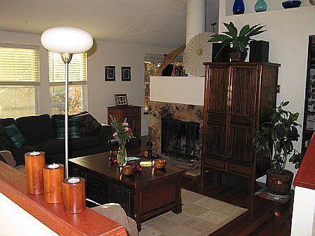 living room with fireplace