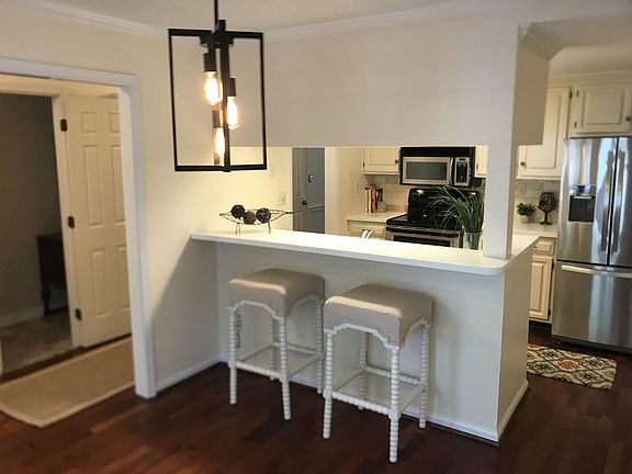 Newly renovated kitchen with eat in counter.