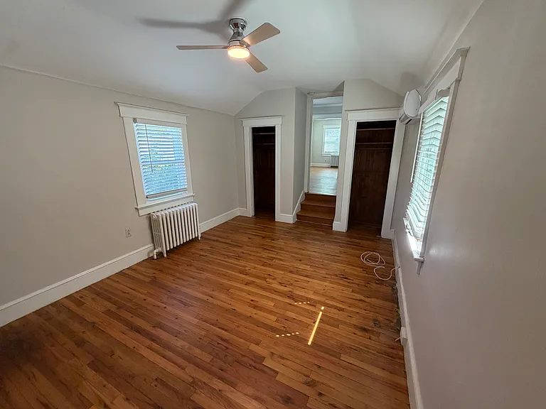 Primary bedroom has two, cedar-lined closets.