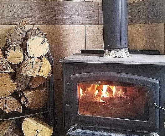 Wood Burning Stove in LivingRoom