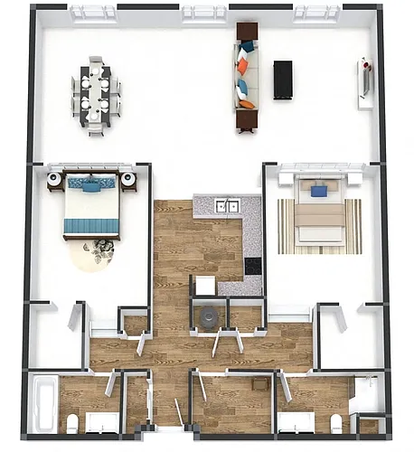 Floor plan Two Bedroom Loft