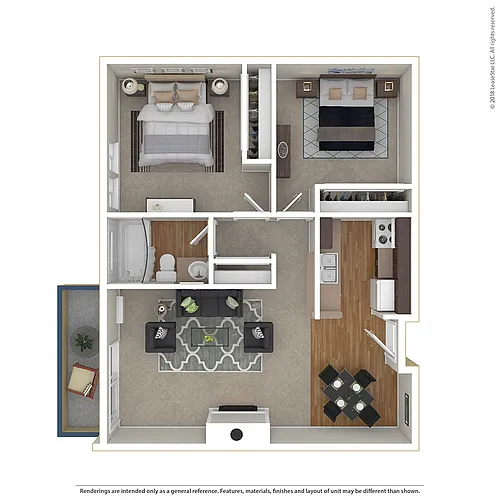 Floor plan 2BR/1BA