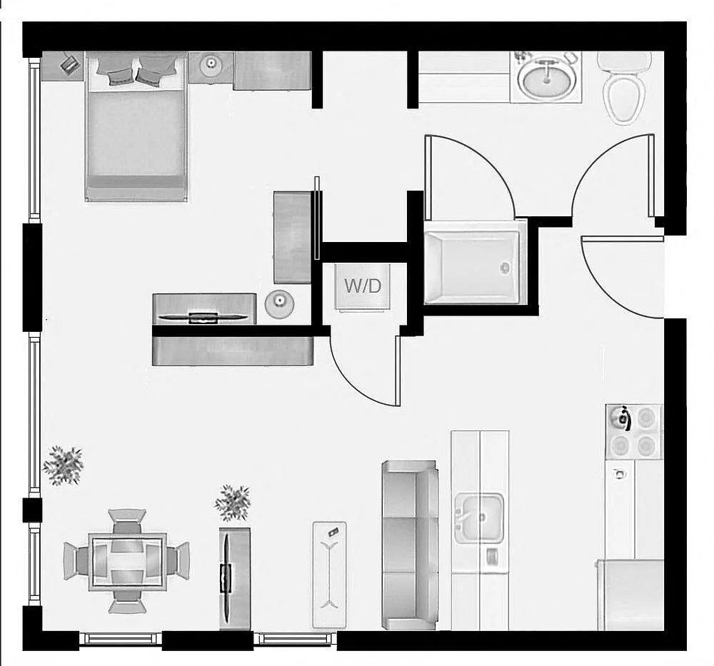 Floor plan Open 1x1