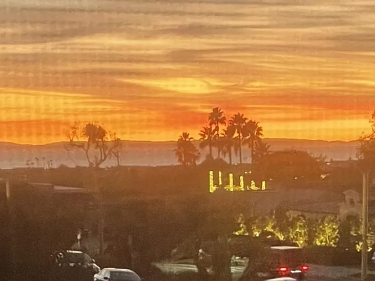 Sunset from inside living room