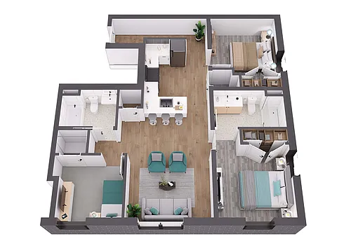 Floor plan 2 Bed- Den