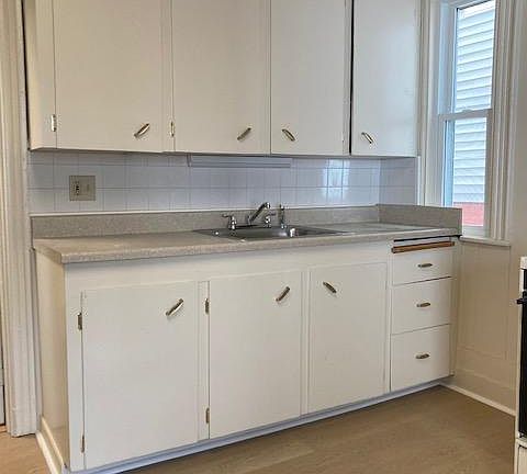 Kitchen with new vinyl flooring