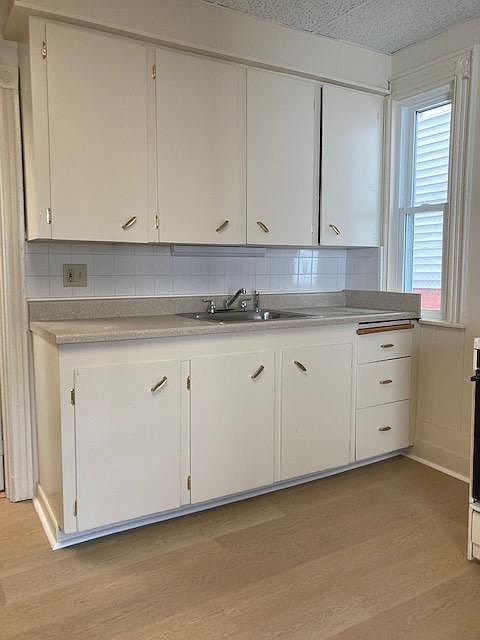 Kitchen with new vinyl flooring