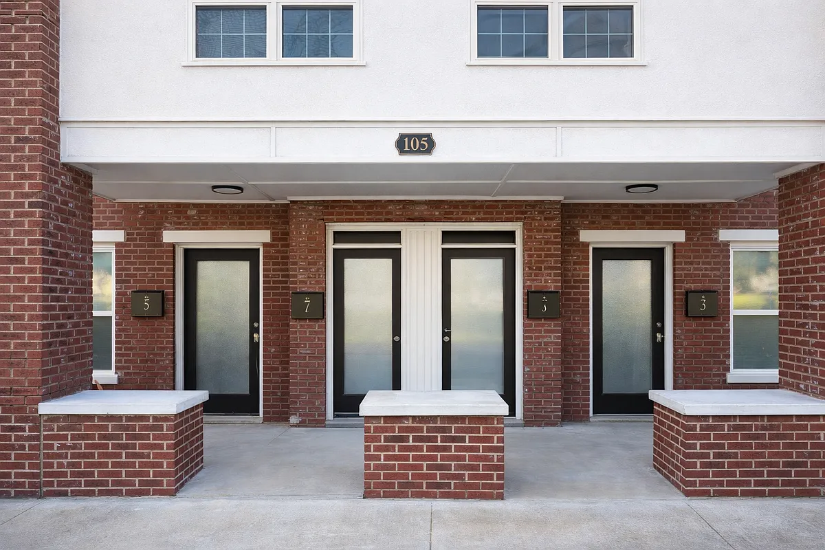 Front of apartment building with 4 units. - 105 S Poplar St #2