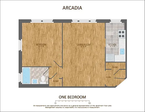 Floor plan One Bedroom Large