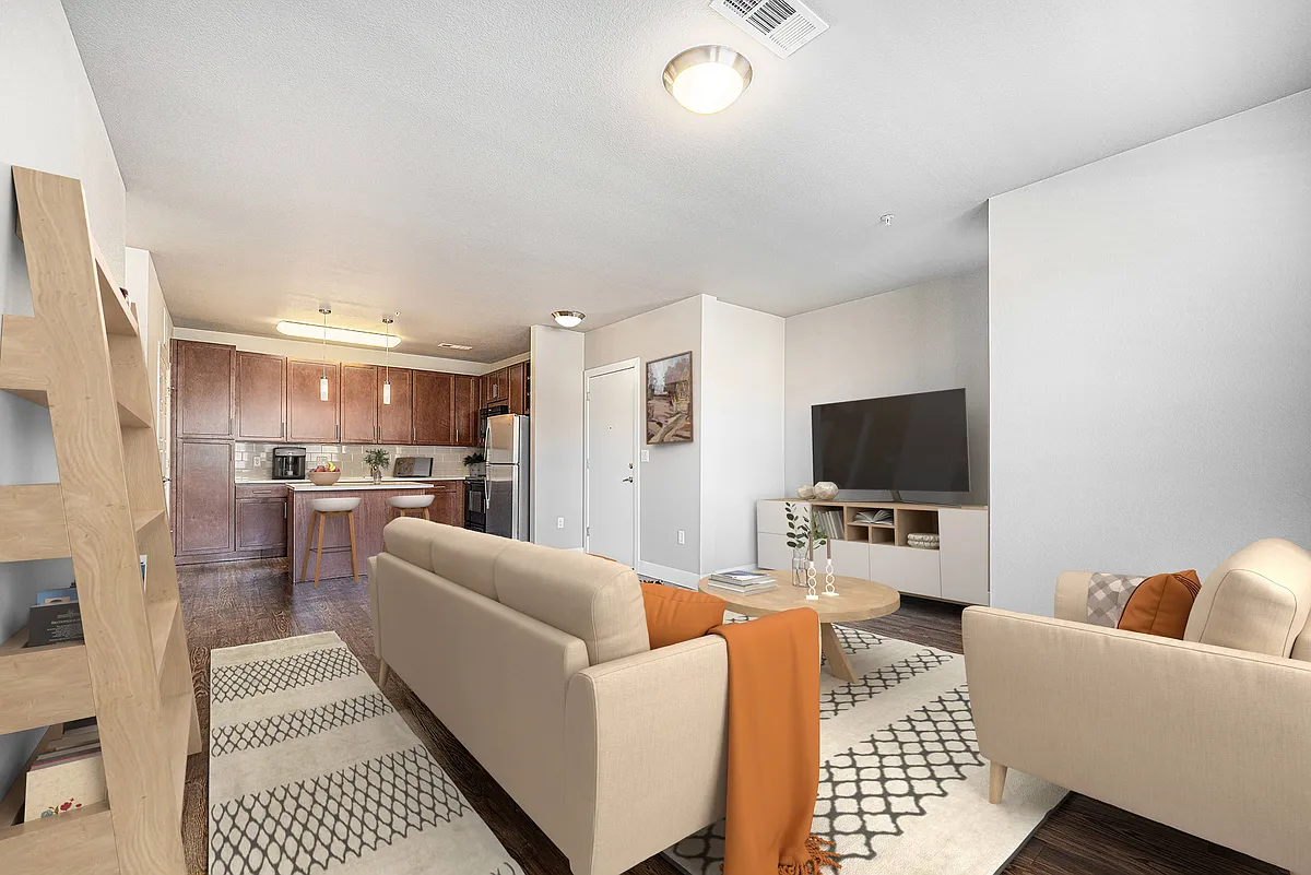 West 8th spacious living room - Basecamp at West 8th