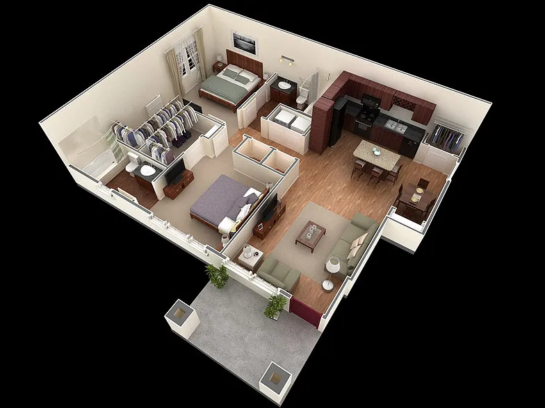 Floor plan B1 Justify - 2 Bedroom, 2 Bathroom